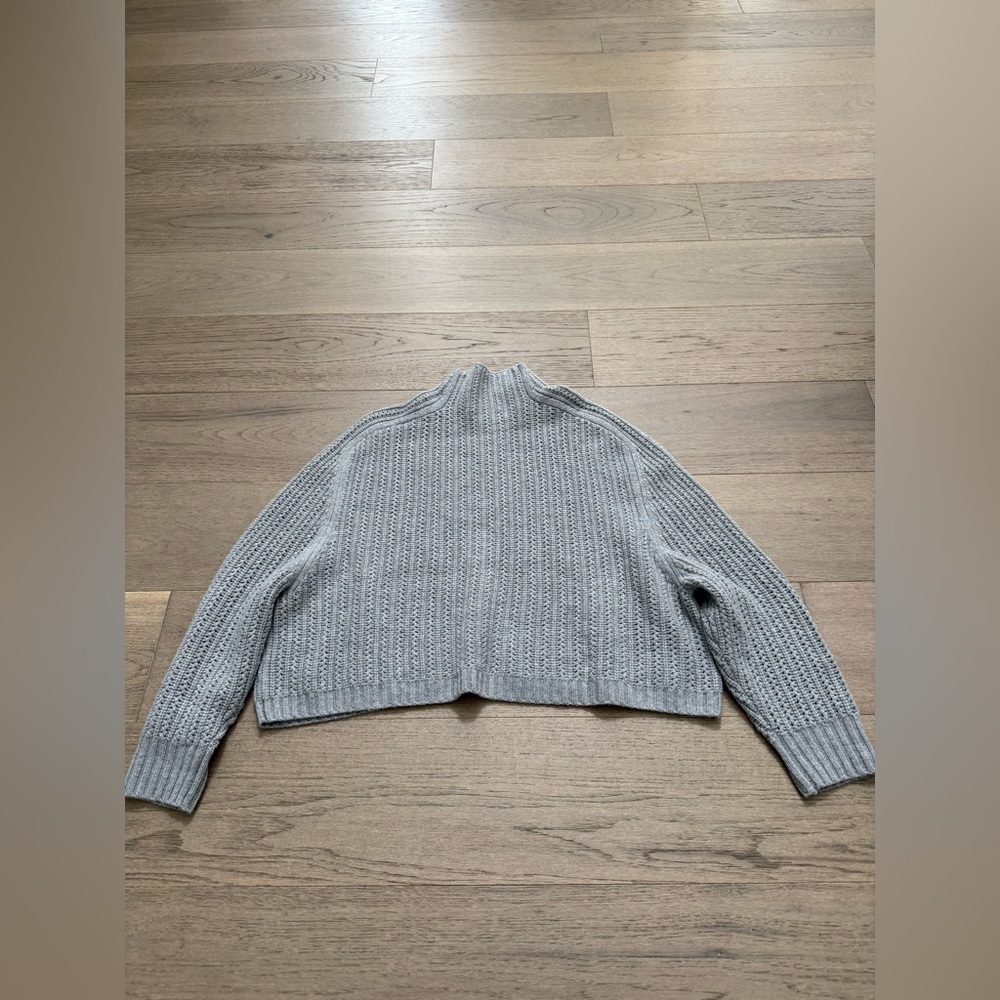 Madewell 100% Wool Mock Neck Sweater – Boxy Fit, Gray, Size L - Picture 7 of 7